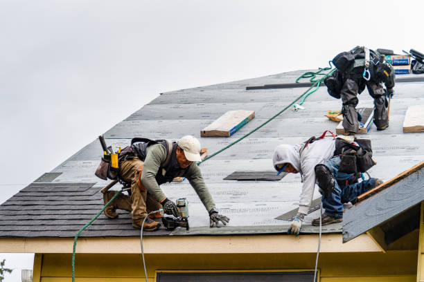 Professional Gutter Installation technician working in Glencoe, FL